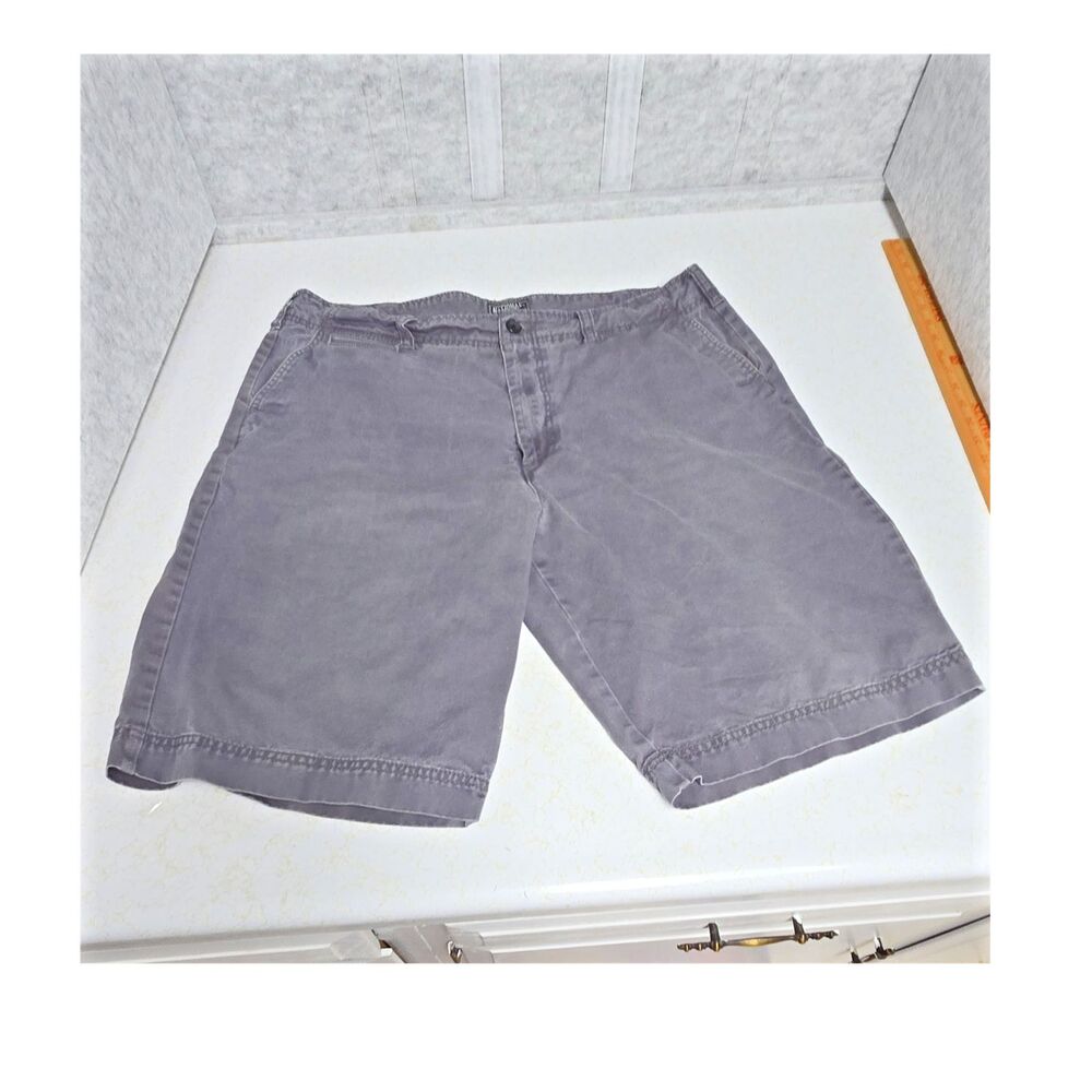 National Outfitters Men's Gray 100% Cotton Shorts Button Flat 38 waist